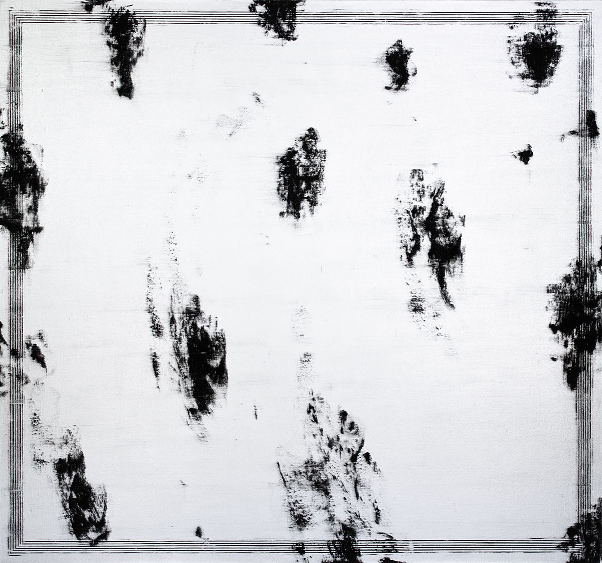 Jacqueline Humphries Untitled, 2012 Oil on linen 90 x 96 inches (228.6 x 243.8 cm)