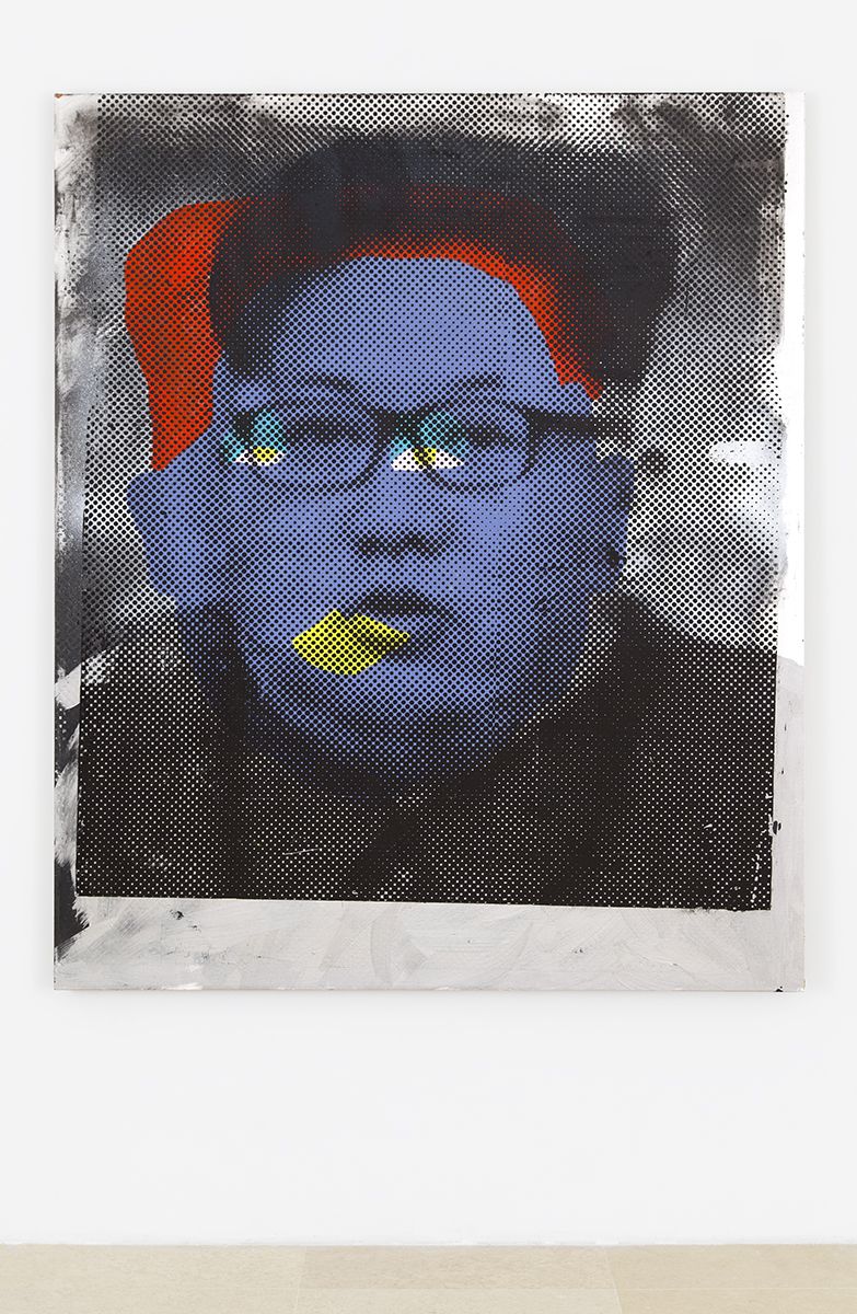 Mathieu Malouf,Supreme leader III, 2017, Acrylic and silkscreen on canvas, 72 x 60 inches (182.9 x 152.4 cm)