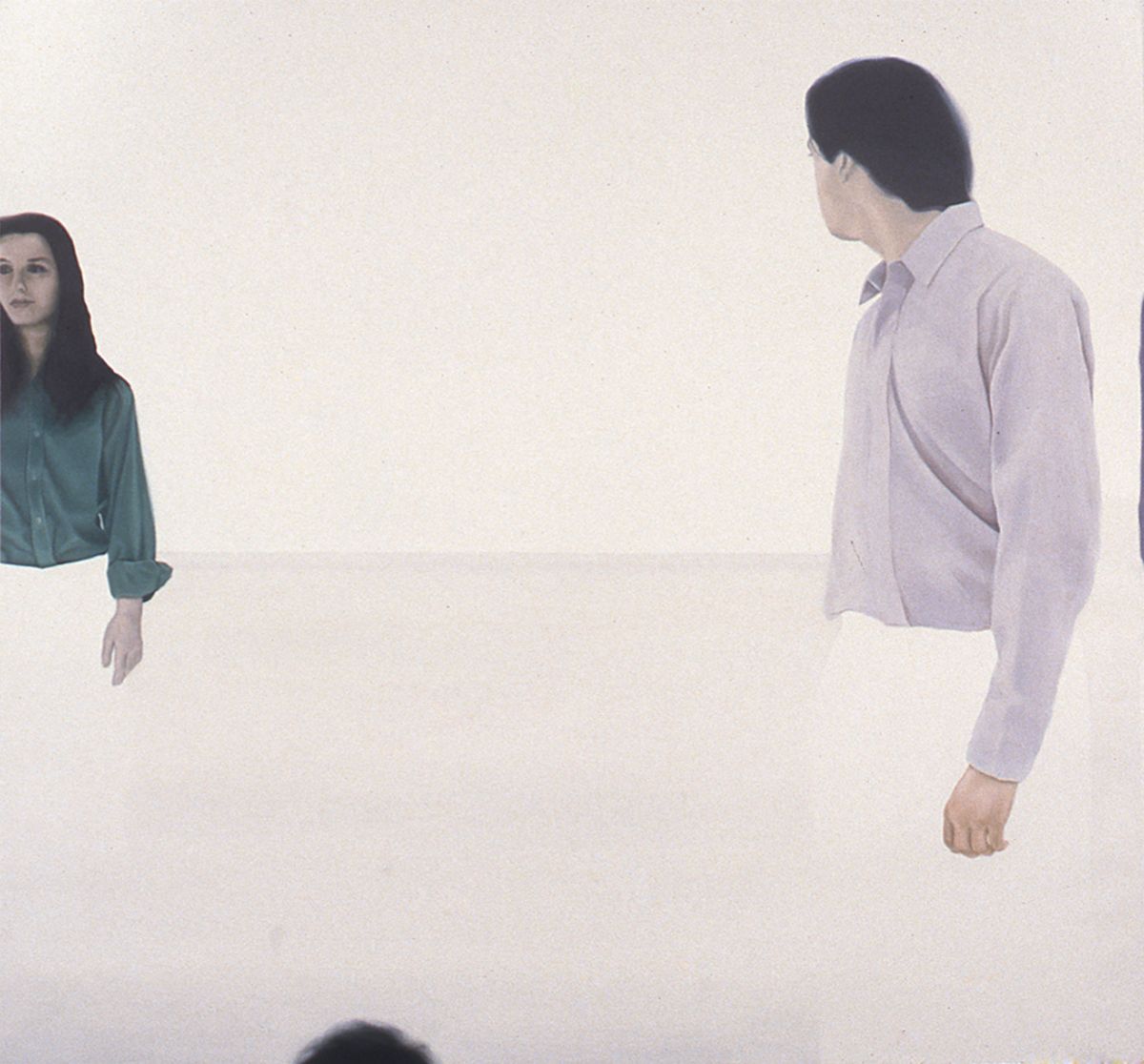 Blake Rayne, THE DOUBLE IMPOSSIBILITY OF FORMING A GROUP AND NOT FORMING A GROUP, PORTRAIT OF "SLEEPYHEAD" (HOMESTEAD RECORDS), 1995 oil on linen, 65 x 70 inches