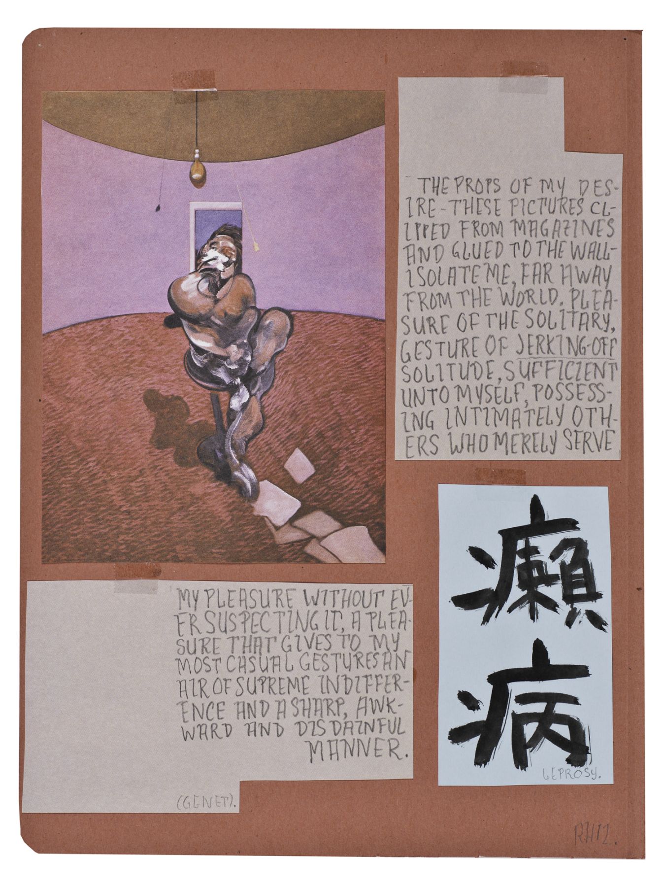 Richard Hawkins Ankoku 1 (Introduction), 2012 Collage 18 1/2 x 15 1/4 x 1 inches (47 x 38.7 x 2.5 cm)