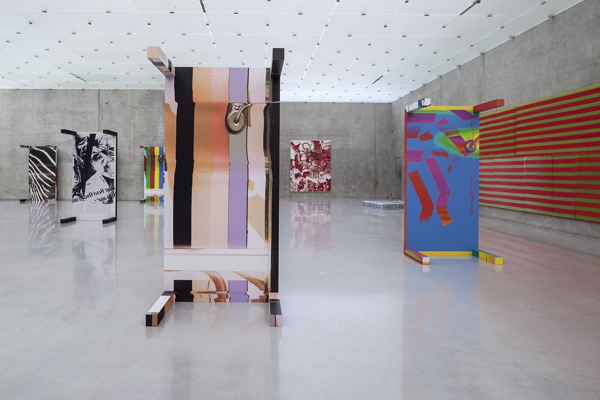Installation view, WADE GUYTON, GUYTON\WALKER, KELLEY WALKER Kunsthaus Bregenz, Bregenz, 2013
