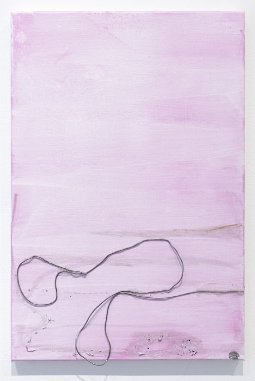 Josef Strau Untitled, 2016 Soldering tin wire and acrylic on canvas 23 5/8 x 15 3/4 x 2 3/8 inches (60 x 40 x 6 cm)