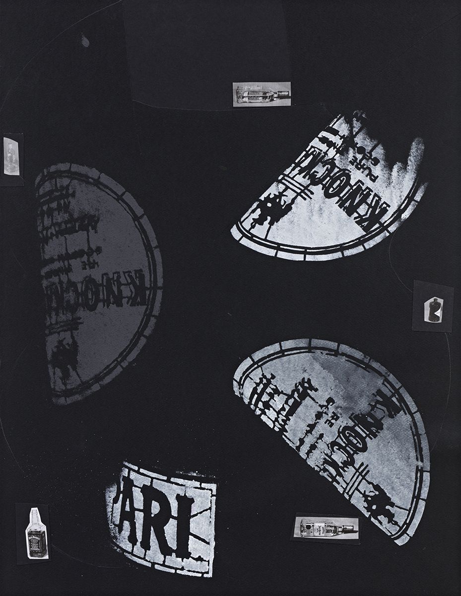 Monika Baer on hold, 2016 Acrylic and photocopies on paper Paper: 23 5/8 x 18 1/8 inches (60 x 46 cm) Frame: 25 1/4 x 19 3/4 inches (64.1 x 50.2 cm)