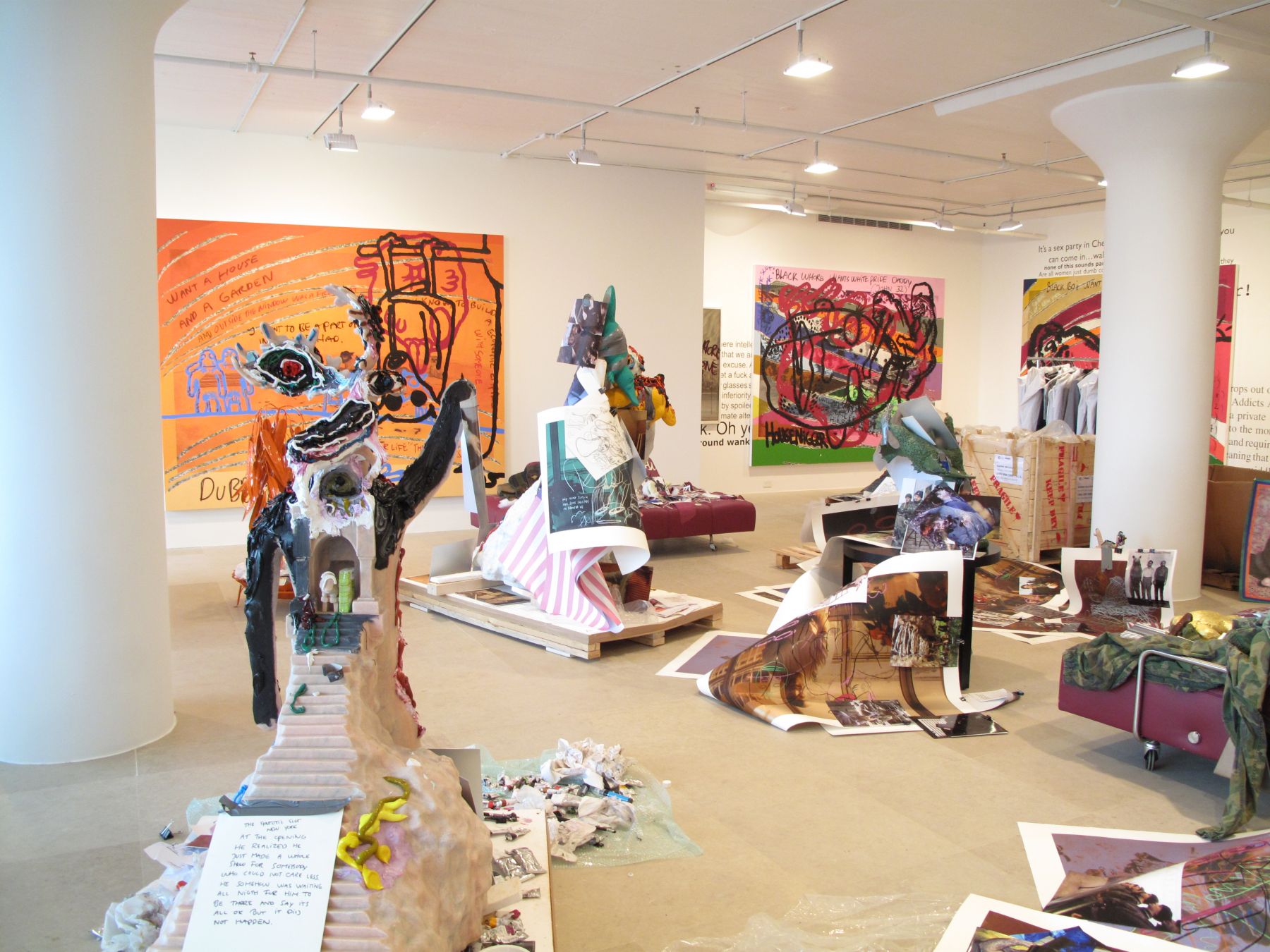 Installation view, The Synthetic Slut: A Novel by Bjarne Melgaard, Greene Naftali, New York, 2010