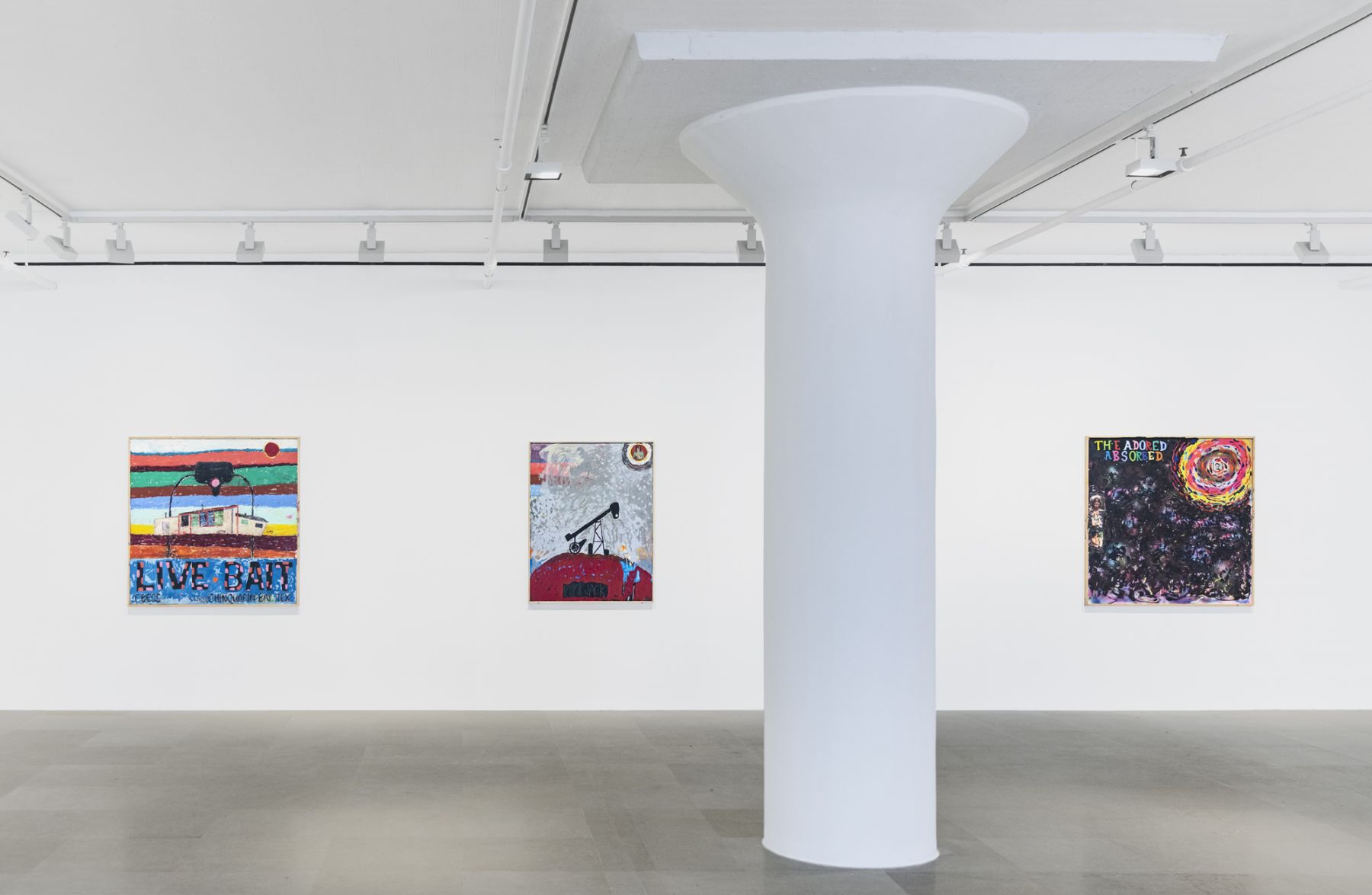 Richard Hawkins, Installation view, Bait Paintings, Greene Naftali, New York, 2019