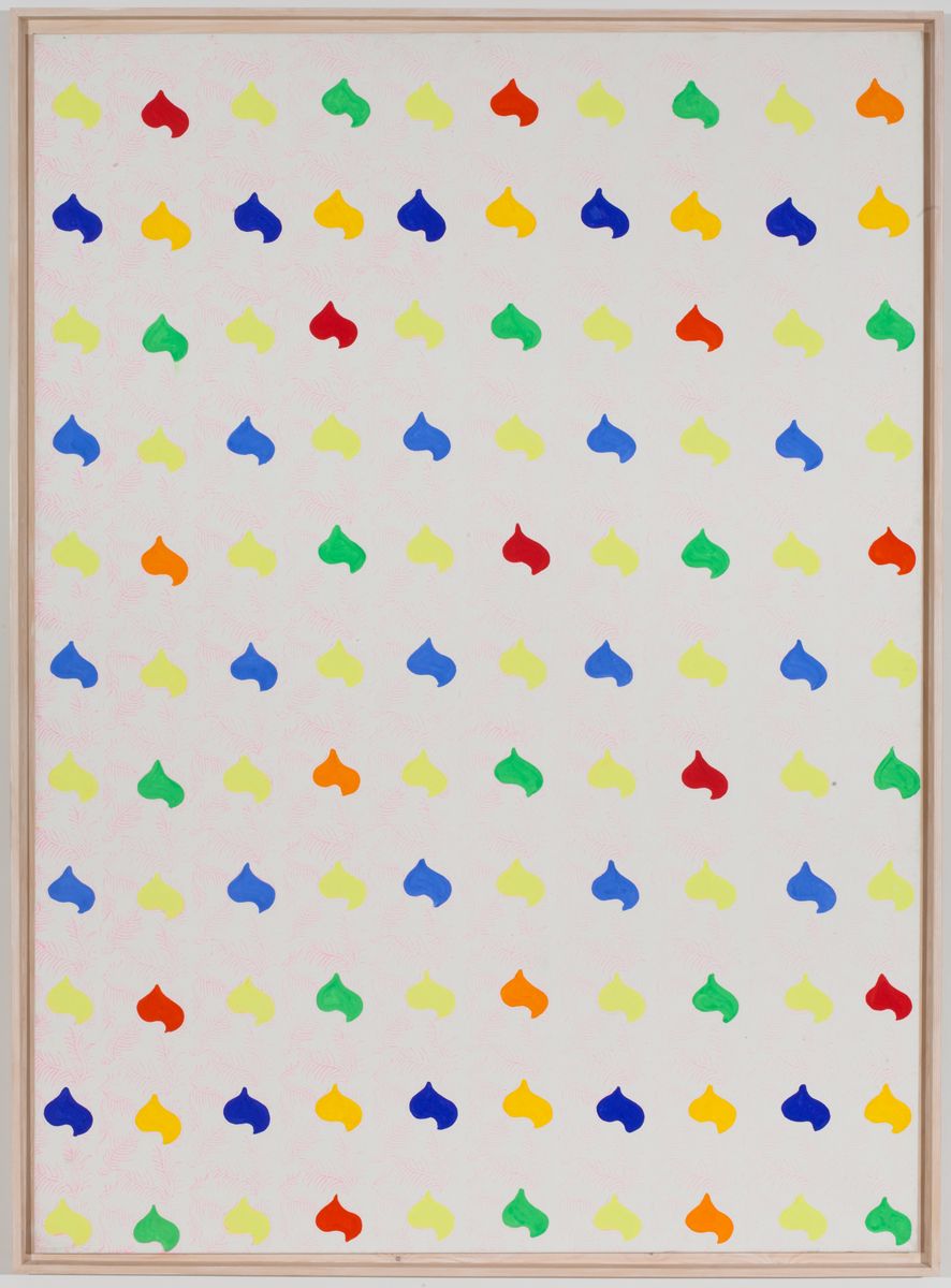 Konrad Lueg Untitled (Herzmuster), 1965 Casein tempera on canvas 78 3/4 x 57 inches (200 x 145 cm)