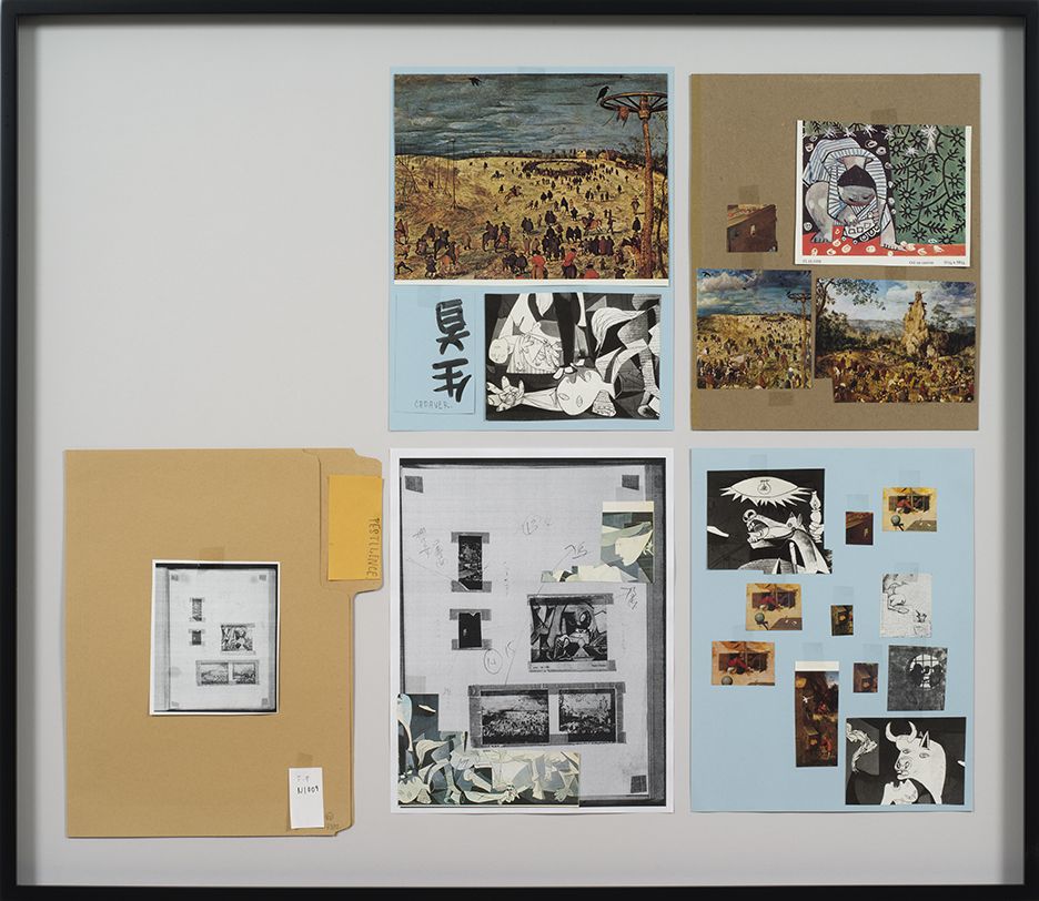 Richard Hawkins Ankoku 82 (Resource folder: Pestilence), 2012 Collage 27 1/8 x 31 1/4 x 1 1/2 inches (68.9 x 79.4 x 3.8 cm)