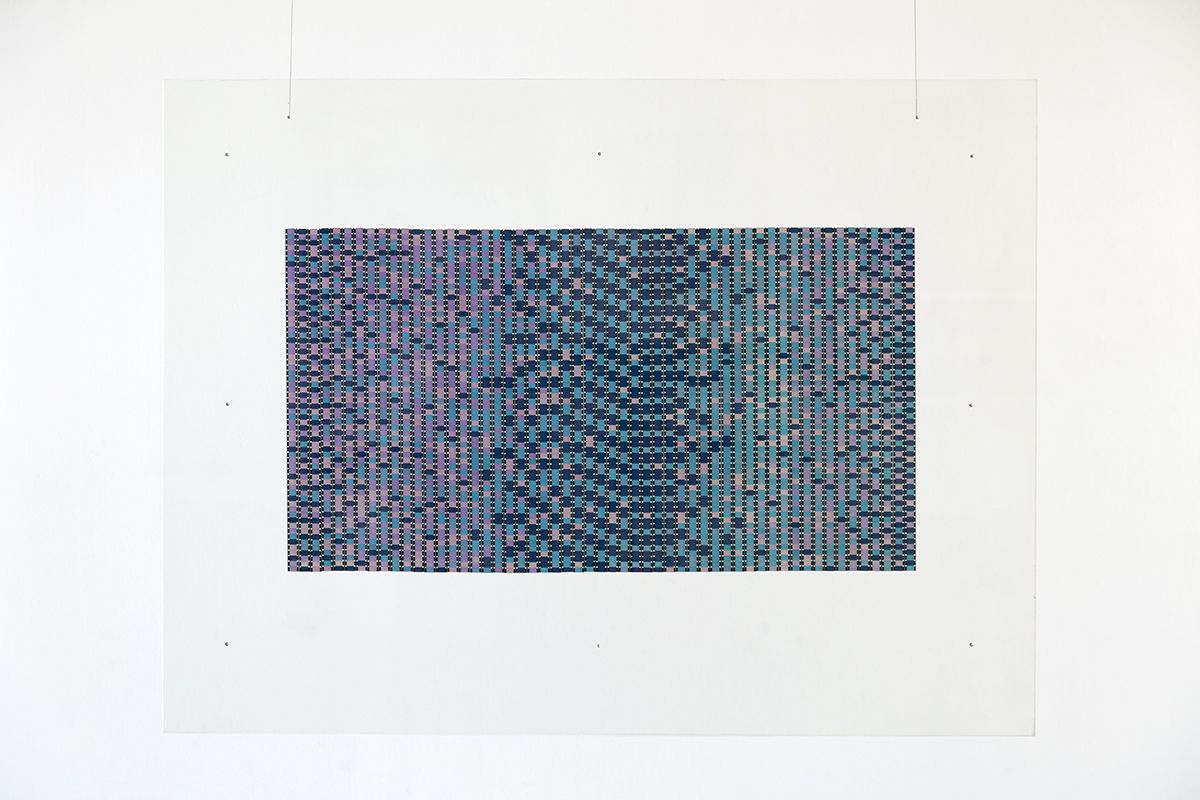 Paul Sharits Frozen Film Frame: Specimen IV, 1966 16-mm color film strips between plexiglass plates 18 1/2 x 34 inches (47 x 86.4 cm)
