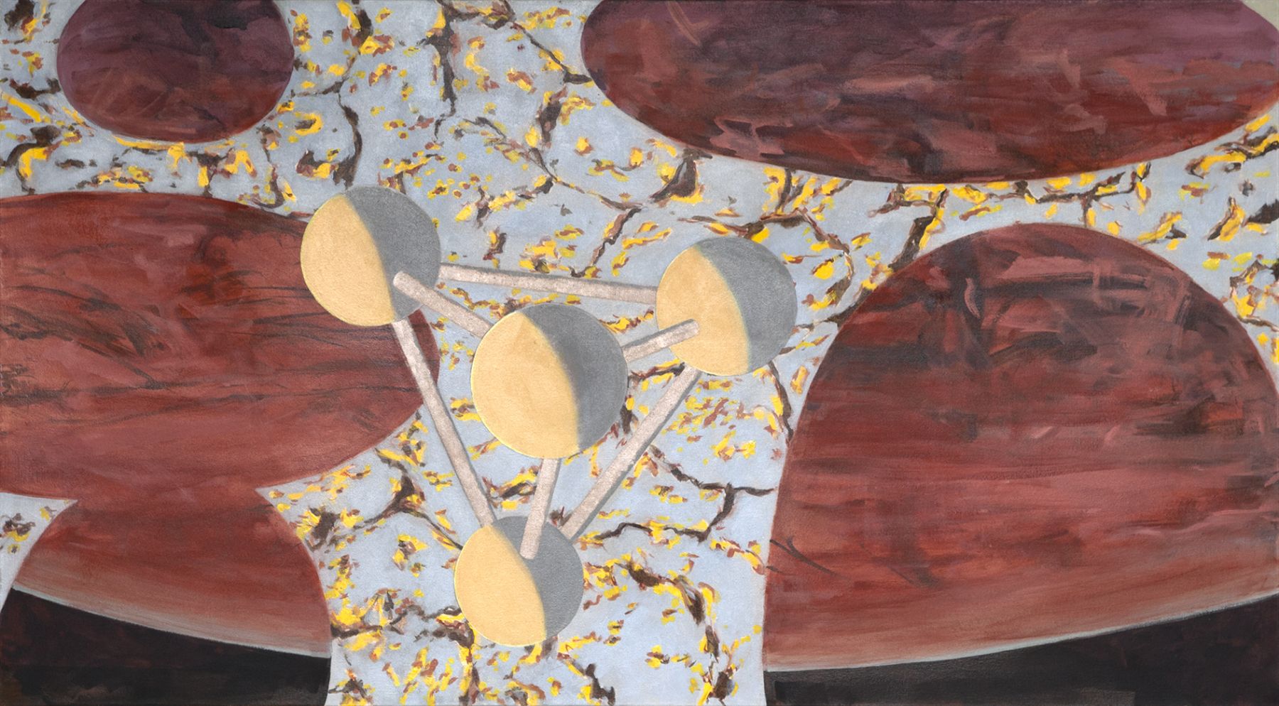 William Leavitt, Lava, 2013, Flashe on canvas, 36 x 65 inches