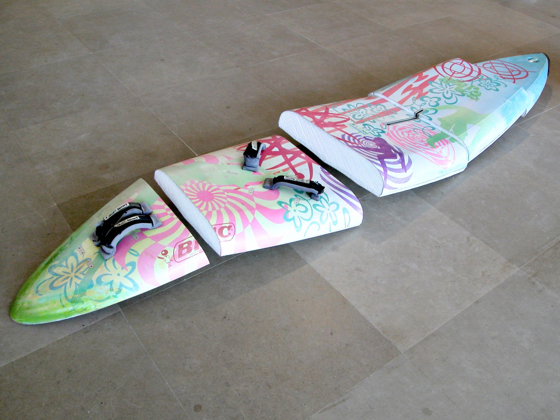Michael Krebber, astrorock, 2008, Windsurfing board, wall mounts, 116 x 23 inches