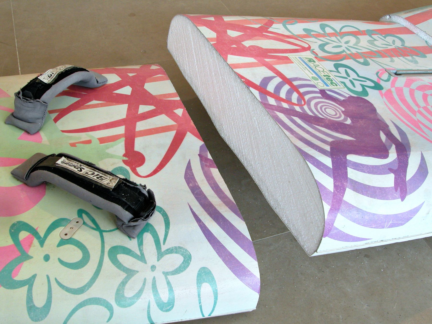 Michael Krebber, astrorock, 2008, Windsurfing board, wall mounts, 116 x 23 inches