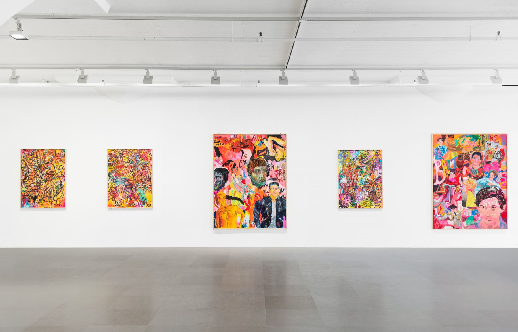 Richard Hawkins, Installation view, Bait Paintings, Greene Naftali, New York, 2019