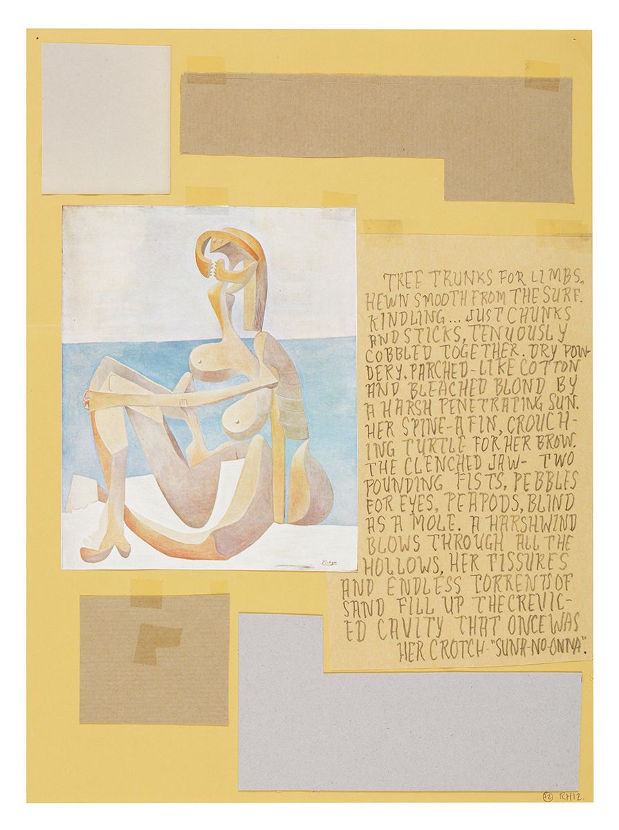 Richard Hawkins Ankoku 70 (Sand woman), 2012 Collage 19 1/4 x 16 x 1 inches 48.9 x 40.6 x 2.5 cm