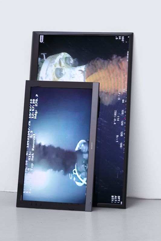 Bernadette Corporation The Earth's Tarry Dreams of Insurrection Against the Sun, 2010 2-channel video, 2 flat screen television monitors, 2 DVD players 55 1/4 x 32 1/4 x 17 1/4 inches (140 x 82 x 44 cm)
