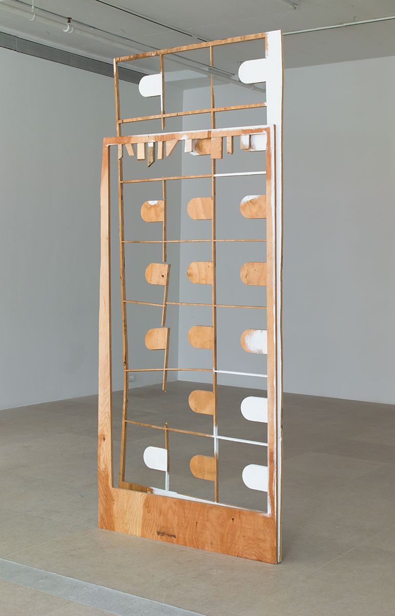 Gedi Sibony, All Her Teeth Are Made of Slate, 2013, Wood, paint, screws, 96 x 40 3/4 x 8 inches