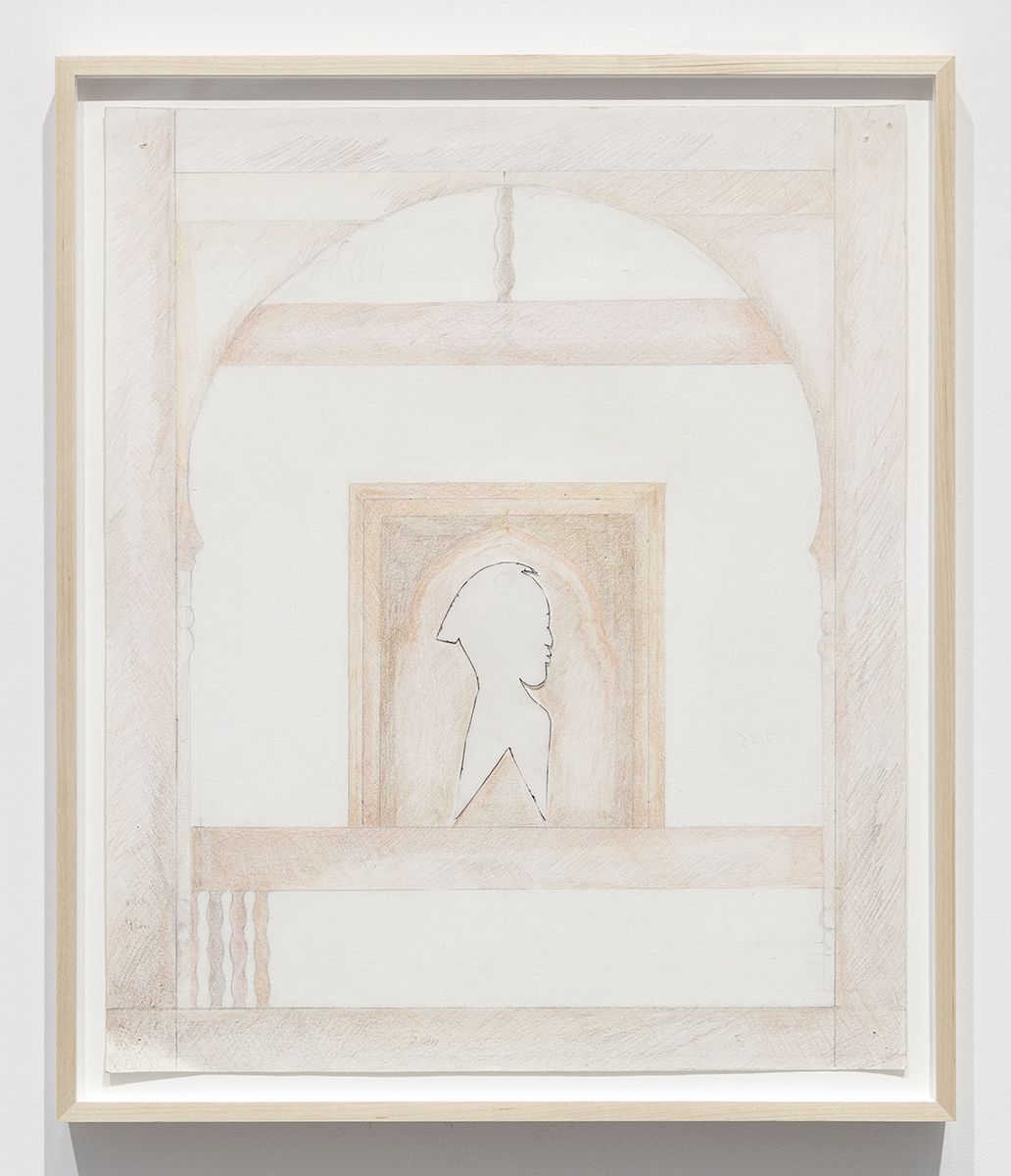 Katharina Wulff Untitled, 2014 Pencil, colored pencil, ink, transparent paper on paper Paper: 23 5/8 x 19 5/8 inches (60 x 49.8 cm) Frame: 26 x 22 x 1 1/2 inches (66 x 55.9 x 3.8 cm)