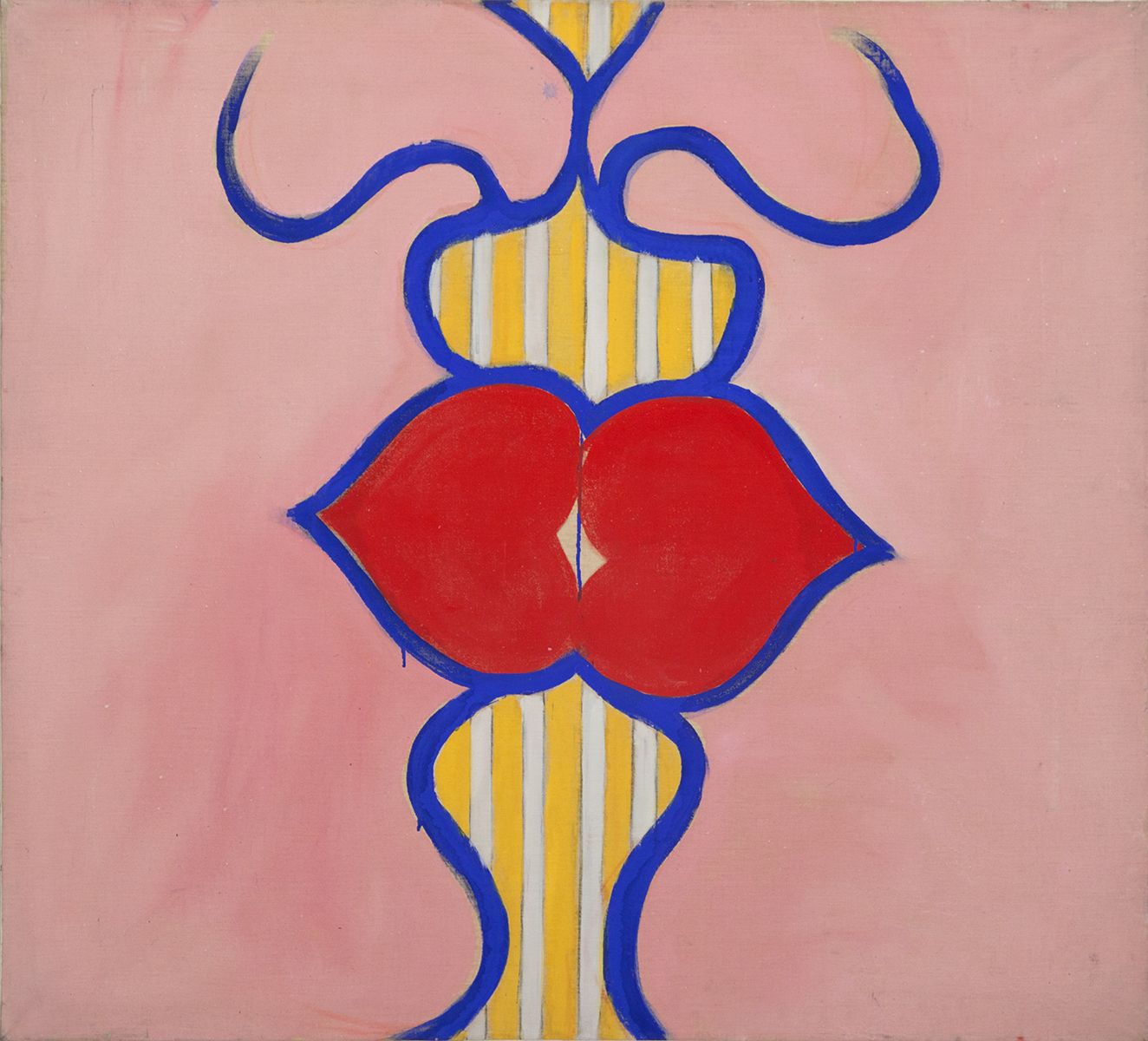 Konrad Lueg Kuss 1962-63, 1962 Casein tempera on canvas 39 3/8 x 43 3/8 inches 100 x 110 cm