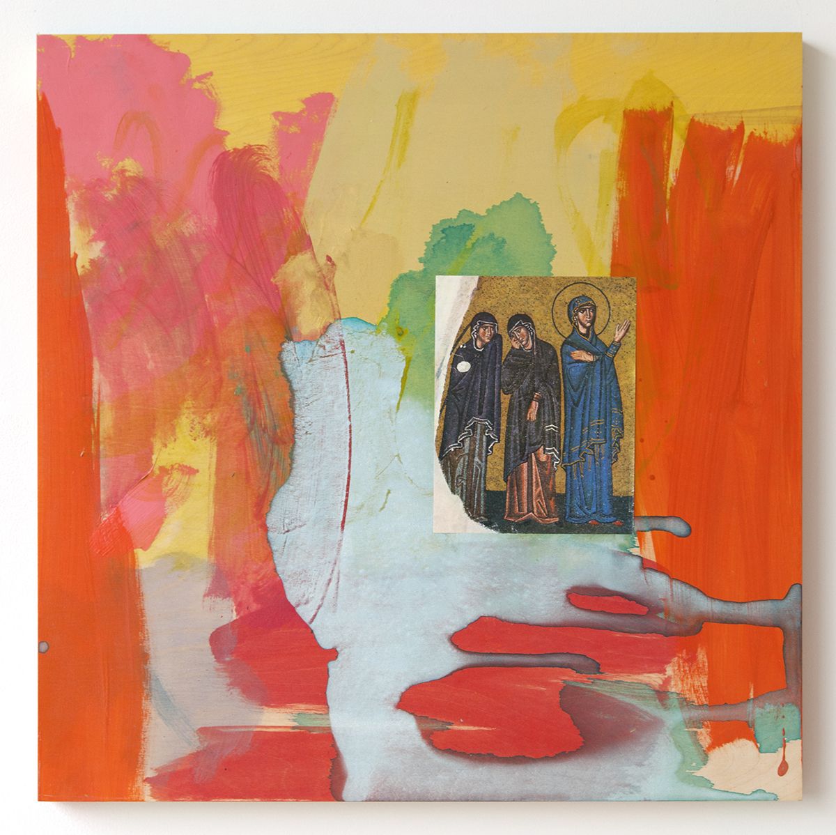 Rachel Harrison, Medieval Modern, 2010, Mixed media on wood panel, 24 x 24 inches (61 x 61 cm)