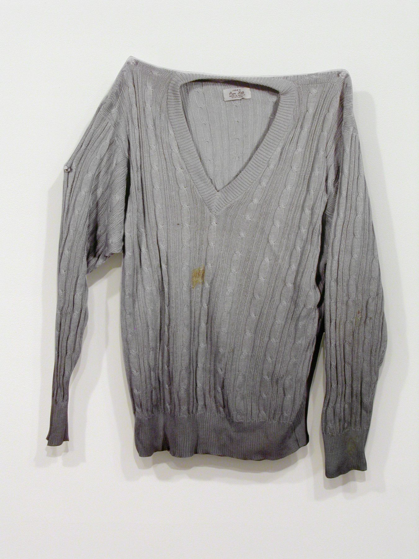 Jim Drain, Untitled (grey sweater with holes), 2007, C-print, Mounted on Aluminum, 26 1/4 x 41 x 1 inches
