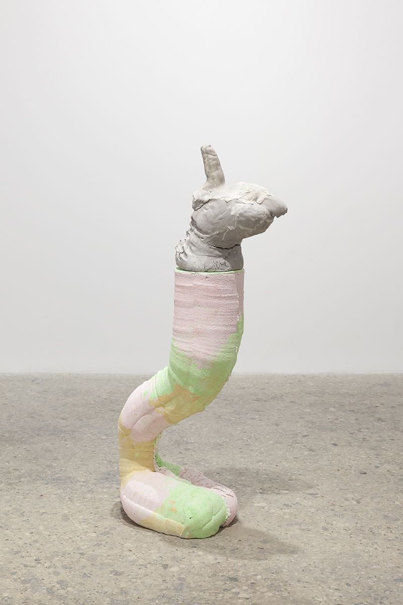 Gelatin New York Golem, 2017 Pigmented plaster, glazed ceramic 49 1/4 x 15 3/4 x 11 7/8 inches (125 x 40 x 30 cm)