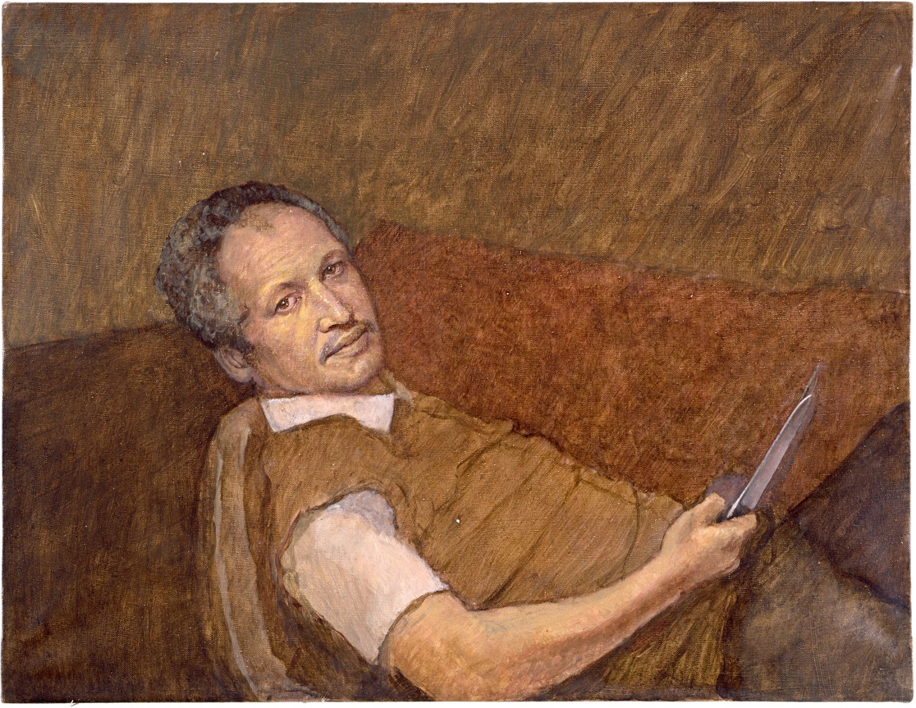 Portrait of the Avant-Garde (Mark Rothko Committing Suicide), 2006, Oil on linen, 26 x 30 inches