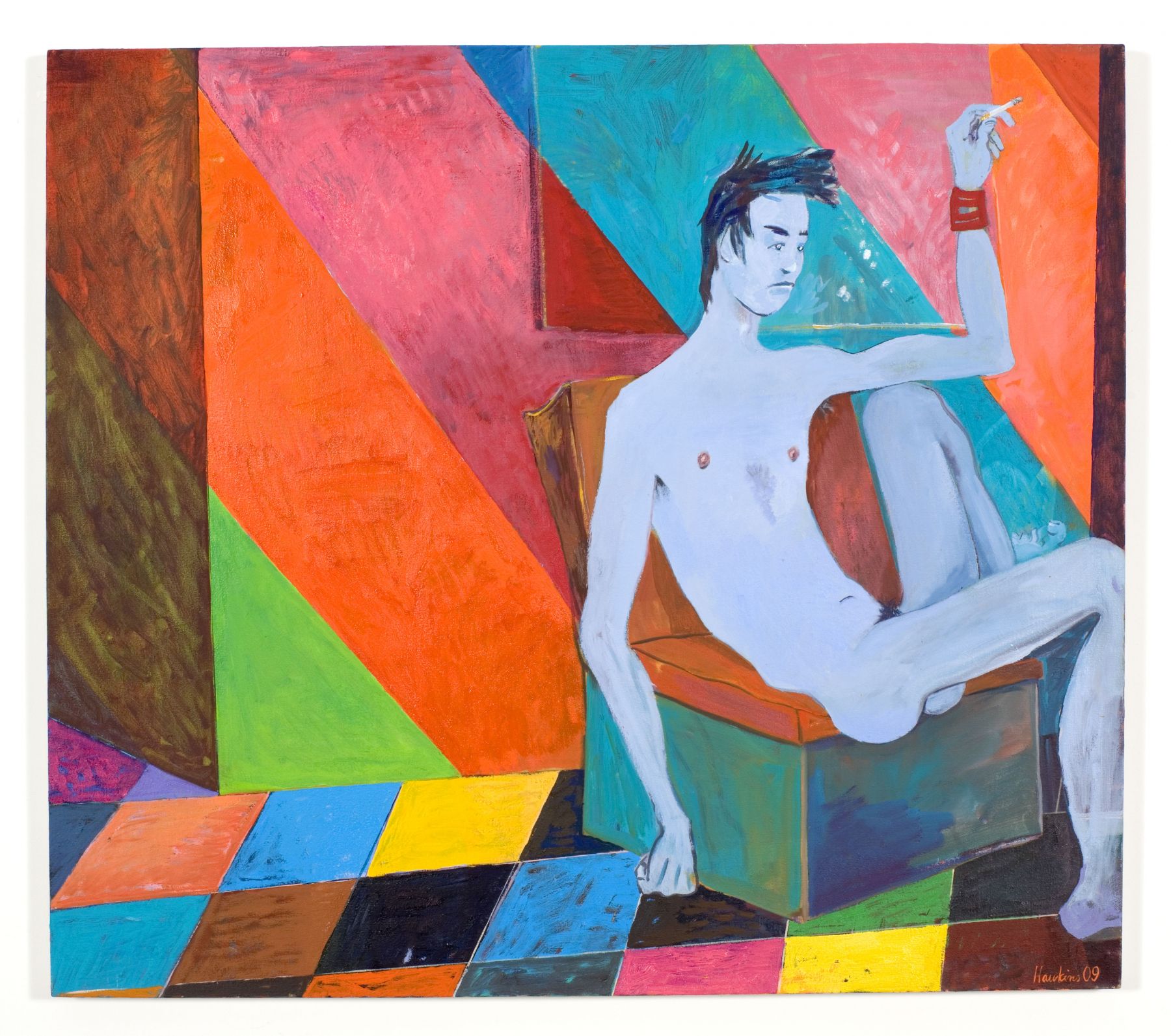 In between shows, 2009, oil on linen, 37 x 42 inches