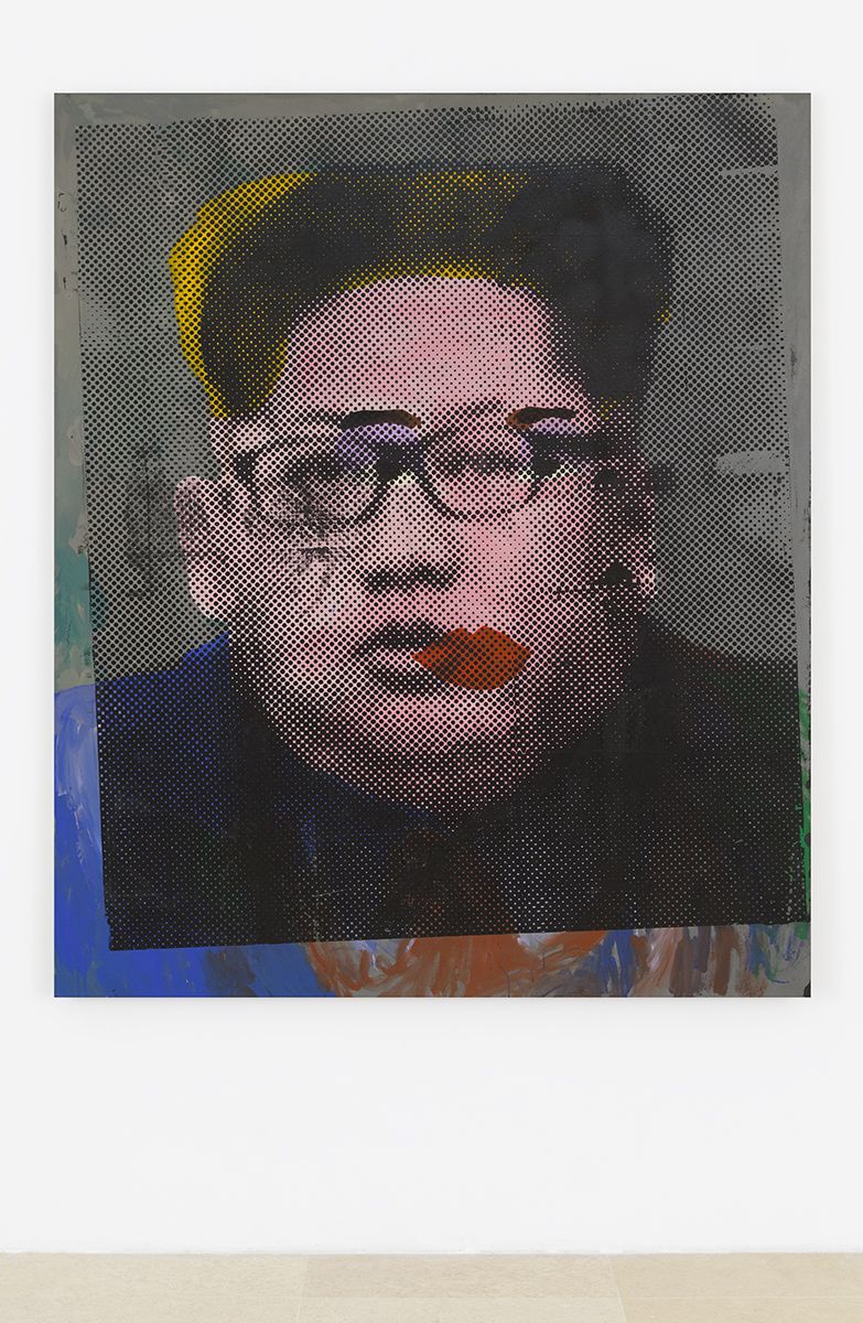 Mathieu Malouf, Supreme Leader IV, 2017, Acrylic and silkscreen on canvas, 72 x 60 inches (182.9 x 152.4 cm)