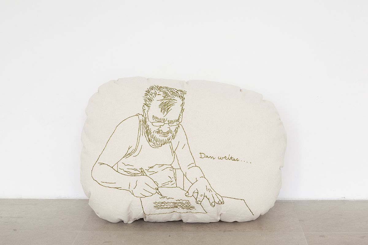 Mieko Meguro Dan Writes..., 2016 Cotton canvas, thread and polyester stuffing 17 x 24 x 11 inches (43.2 x 61 x 27.9 cm)