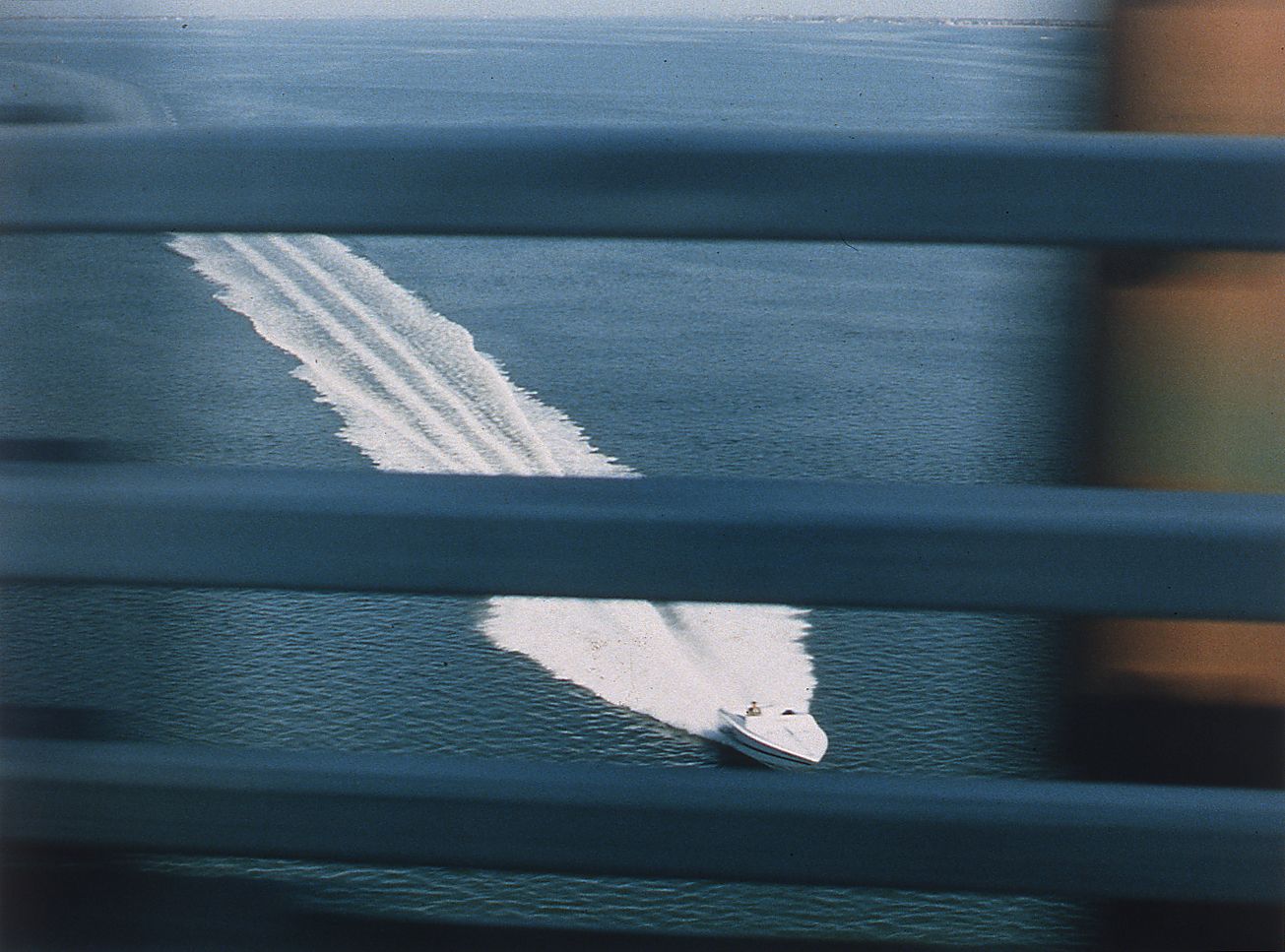 Josephine Meckseper, The Great Escape (Speedboat), 1996, c-print, 30 x 40 inches