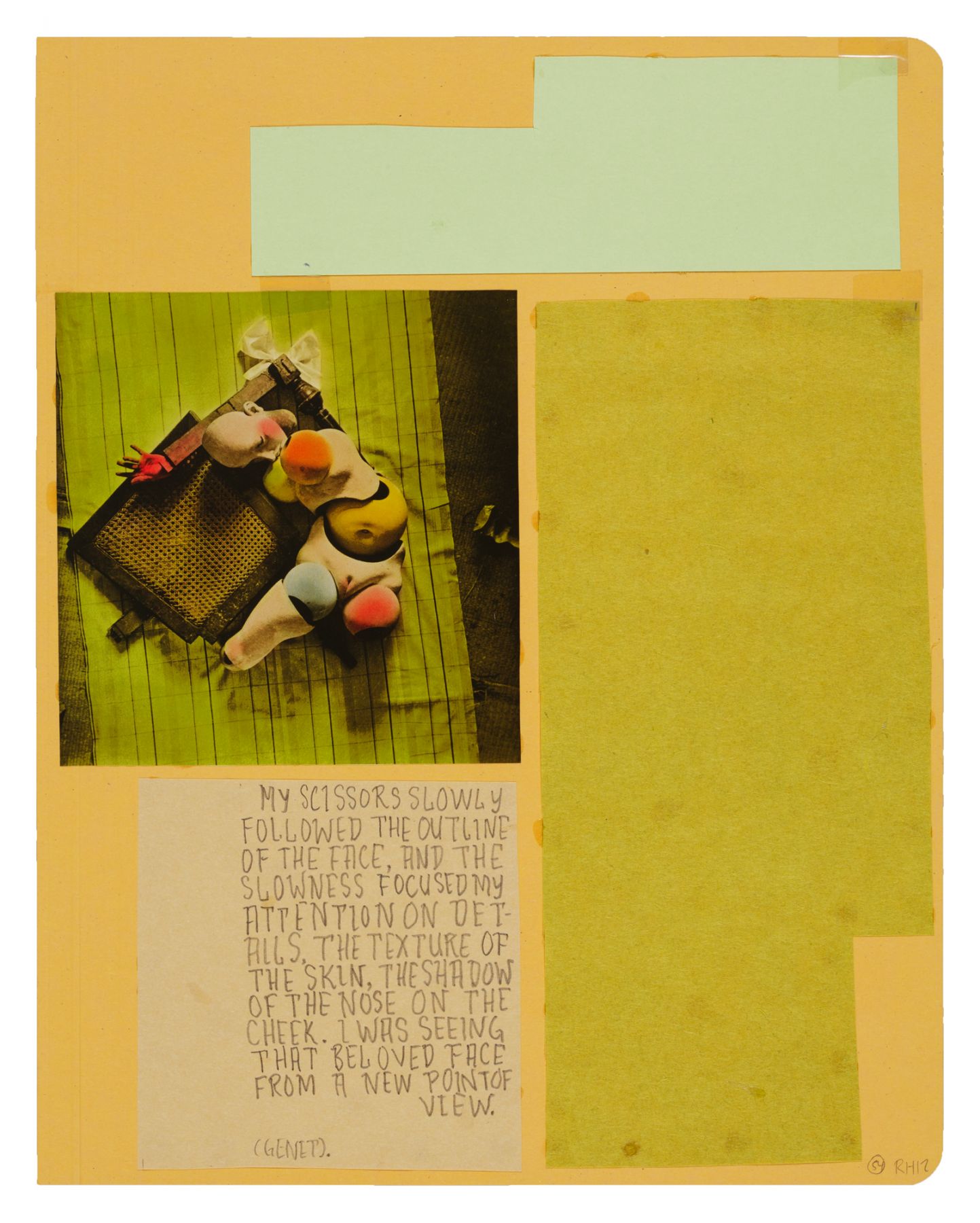 Richard Hawkins Ankoku 54 (Disbellmered), 2012 Collage 18 x 15 1/2 x 1 inches 45.7 x 39.4 x 2.5 cm