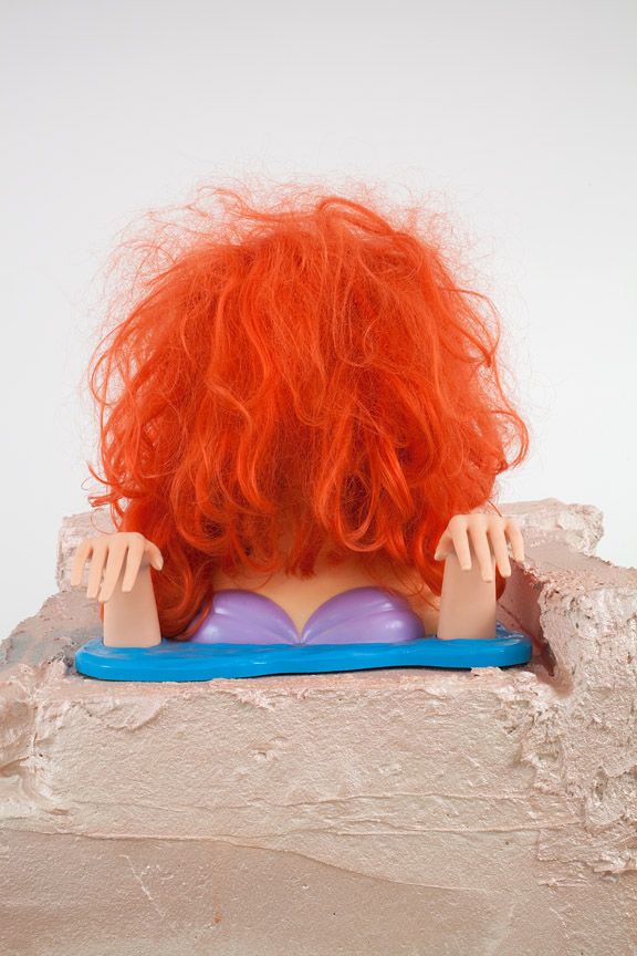 Rachel Harrison, Zombie Rothko, 2011, Wood, polystyrene, cement, acrylic and plastic doll, 70 x 23 x 31 inches overall (177.8 x 58.4 x 78.7 cm)