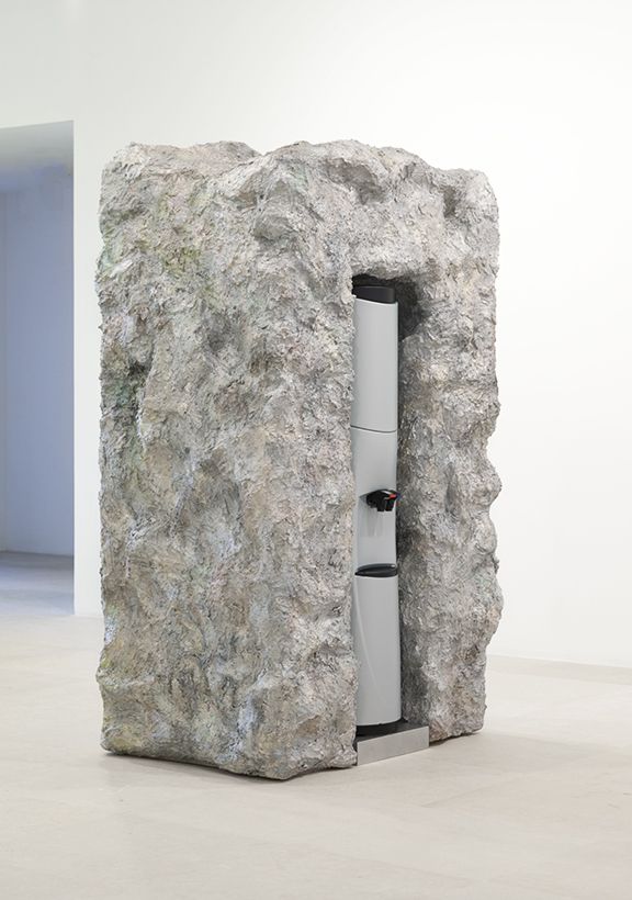 Rachel Harrison, The Nineties, 2011, Wood, chicken wire, cement, acrylic, and water cooler, 80 x 52 x 39 inches