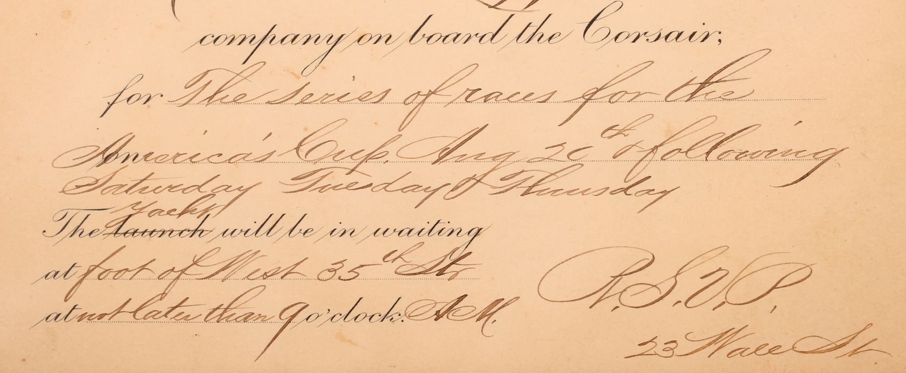 jp morgan invitation to observe the 1903 america's cup