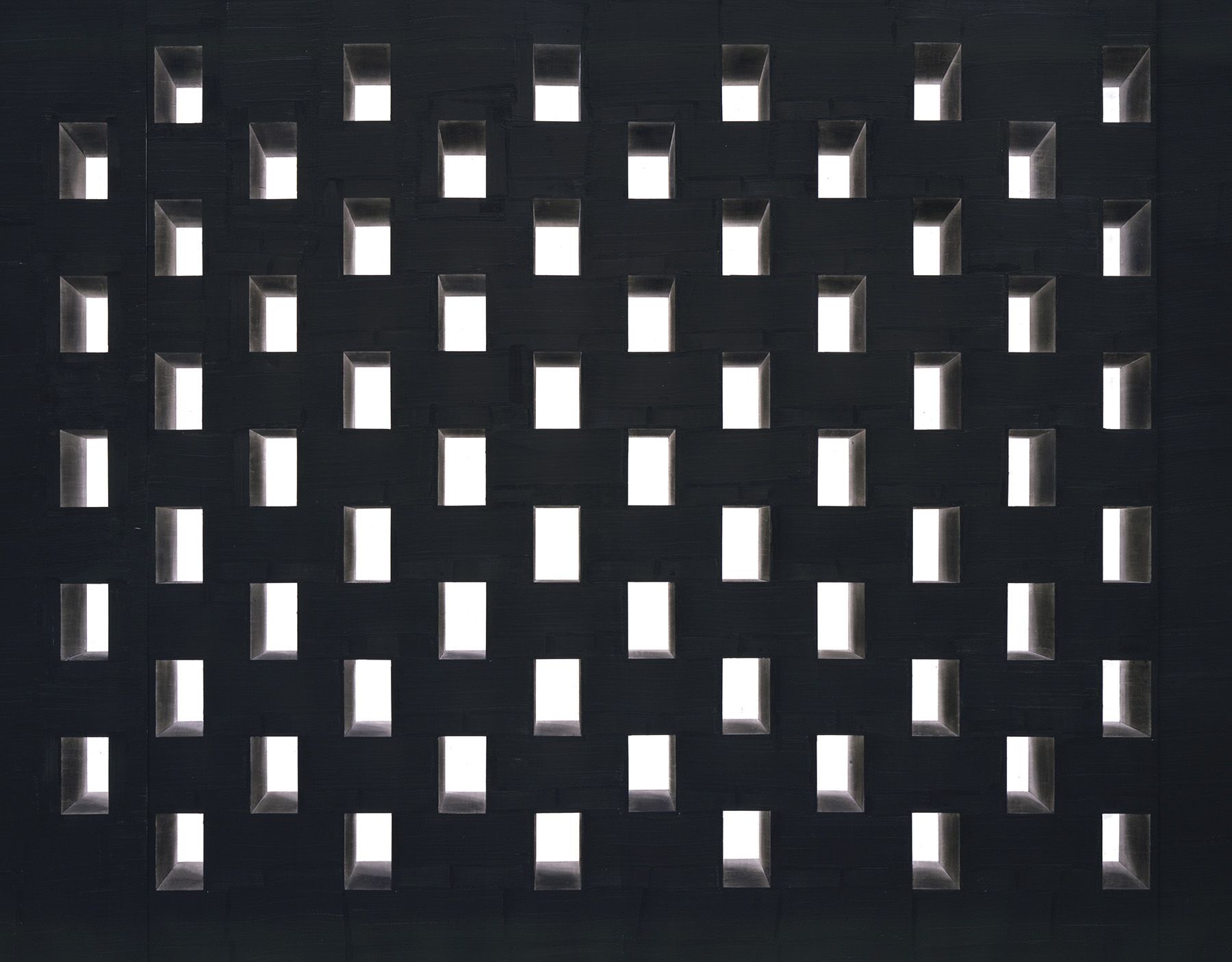 Toba Khedoori, Untitled (Black Windows) detail