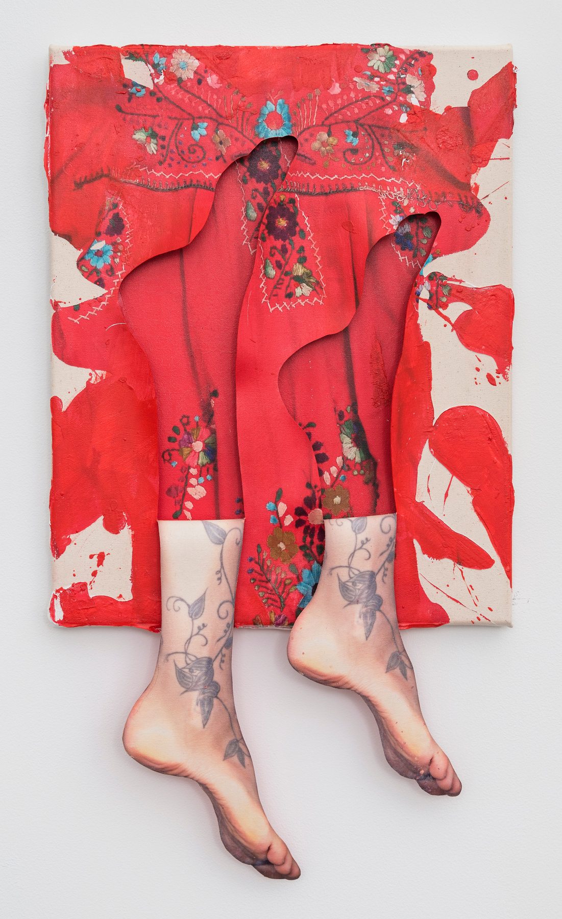 Climbing Out (Right), 2019, inkjet transfer and acrylic on canvas, Permalac
