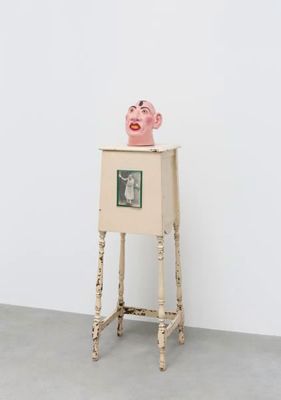 Schlitzie, 1967, Plaster and acrylic with wooden stand