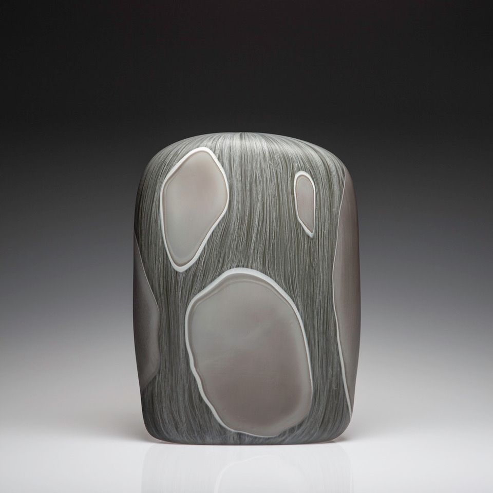 Close Impression, Eel Green with Grey, (square)