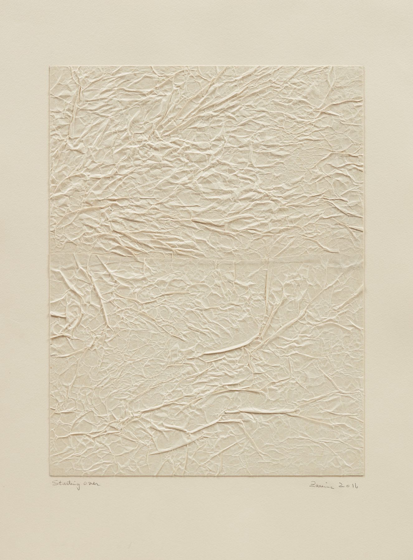 Zarina Starting Over, 2016 