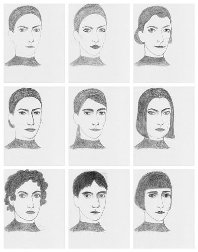 Sophie Aschauer Infinite Variety (1 Imaginary Self-portrait and 8 Overpaintings), 2008
