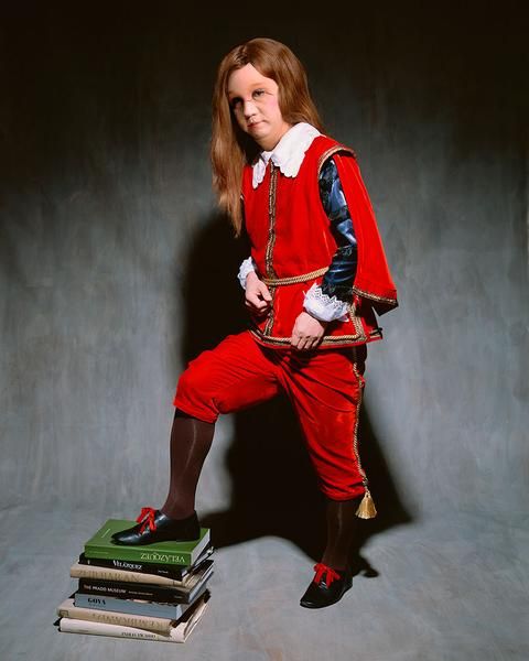 Yasumasa Morimura Living in the realm of the painting (Nicolasillo treading upon books), 2013