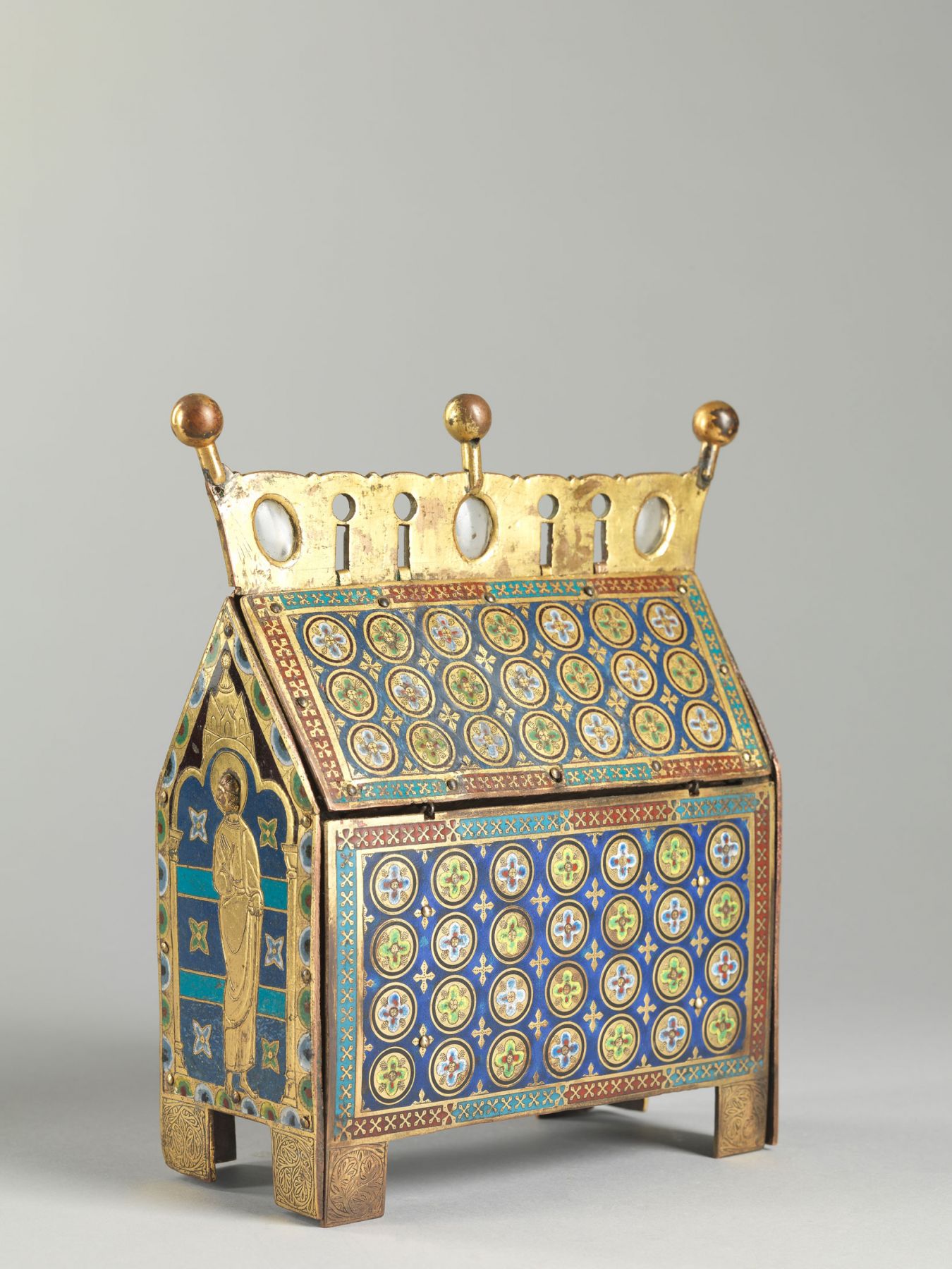 An enameled casket showing the Crucifixion, Limoges, France