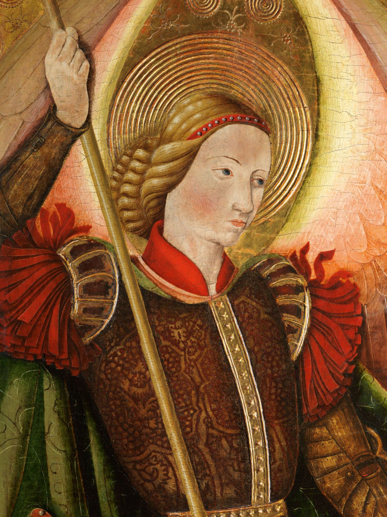 Maestro de los Florida (Juan de Bonilla? doc. 1442-78), Saint Michael Vanquishing the Devil (detail)