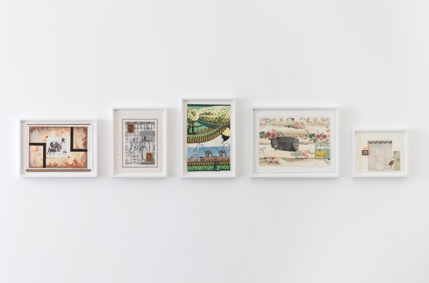 Sue Williams, 2016-2017, Five collages on paper