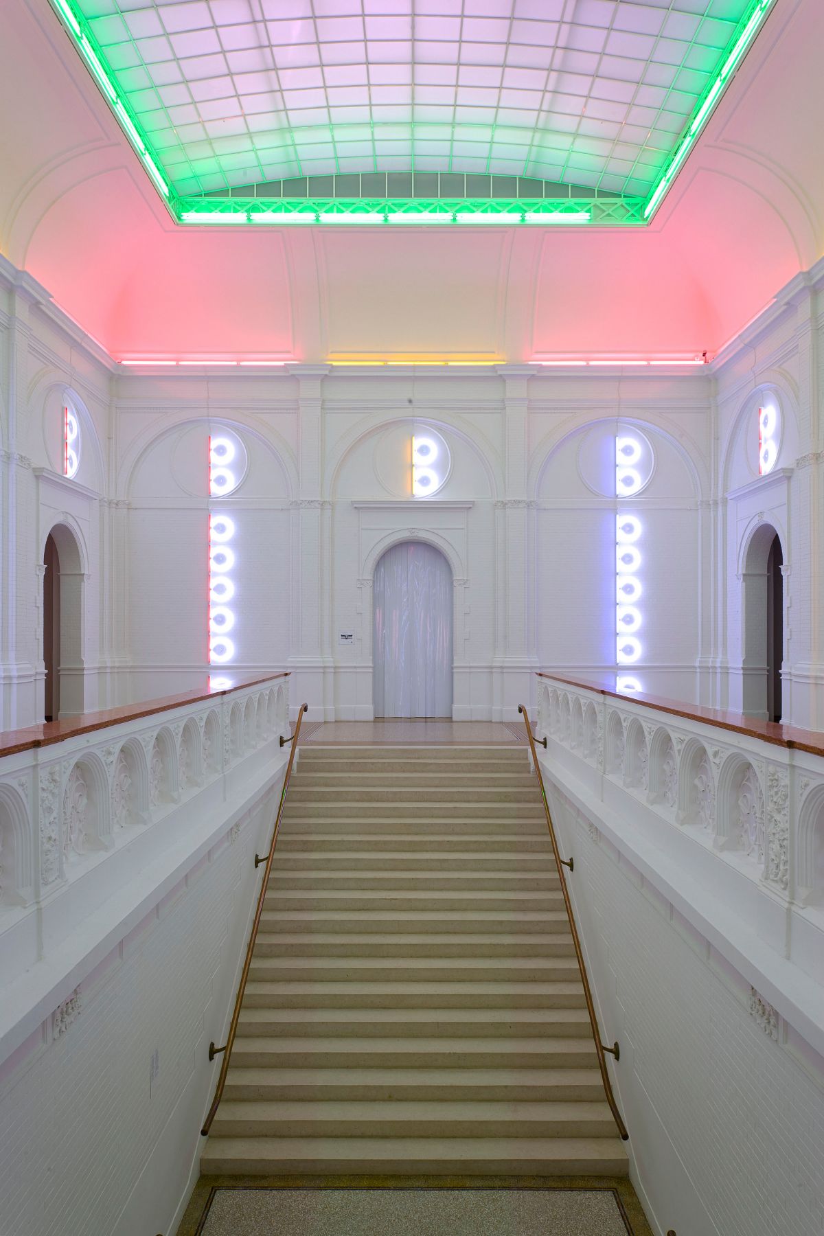 Dan Flavin untitled (to Piet Mondrian through his preferred colors, red, yellow and blue), 1986