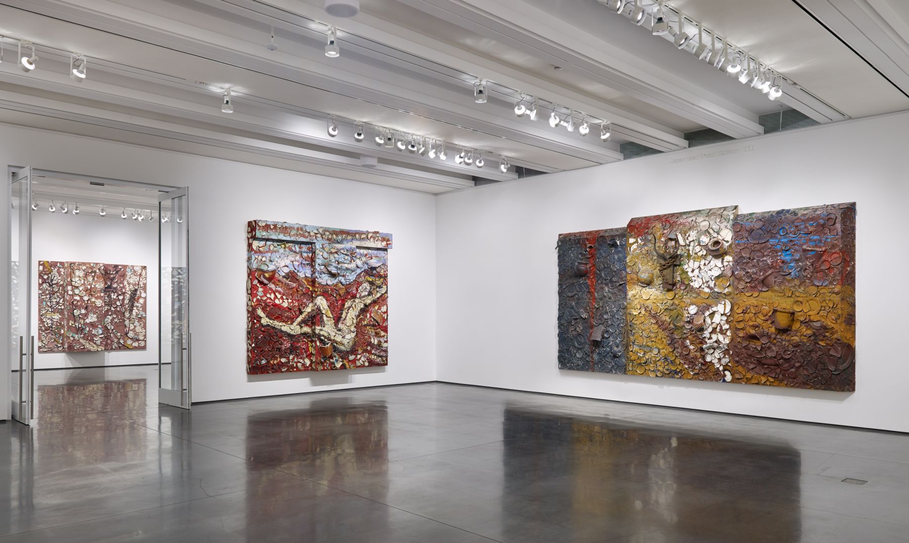 Installation view, Julian Schnabel Plate Paintings 1978–86, Aspen Art Museum, Colorado, 2016