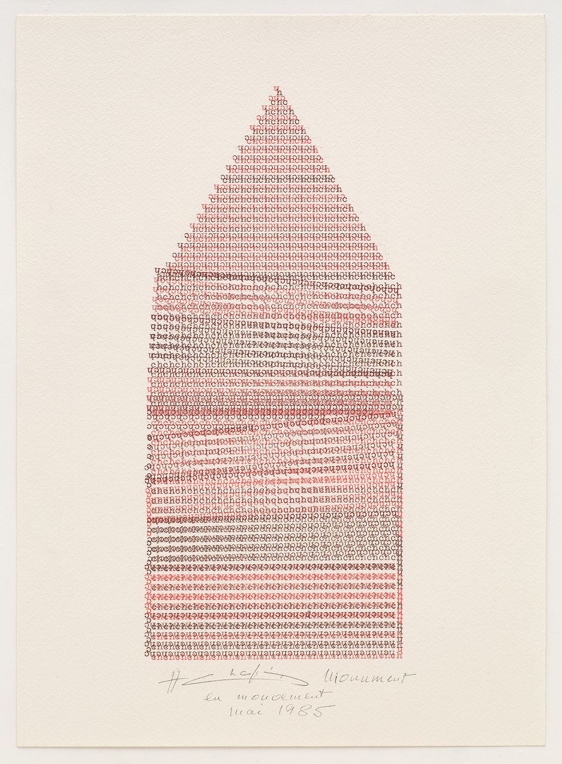 Henri Chopin, Monument en mouvement, 1985