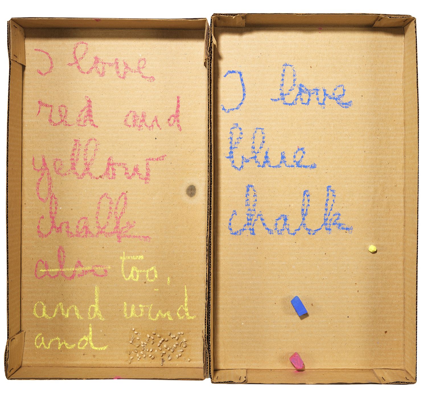 Robert Filliou, Autobiographical Element: I Love Chalk, 1973