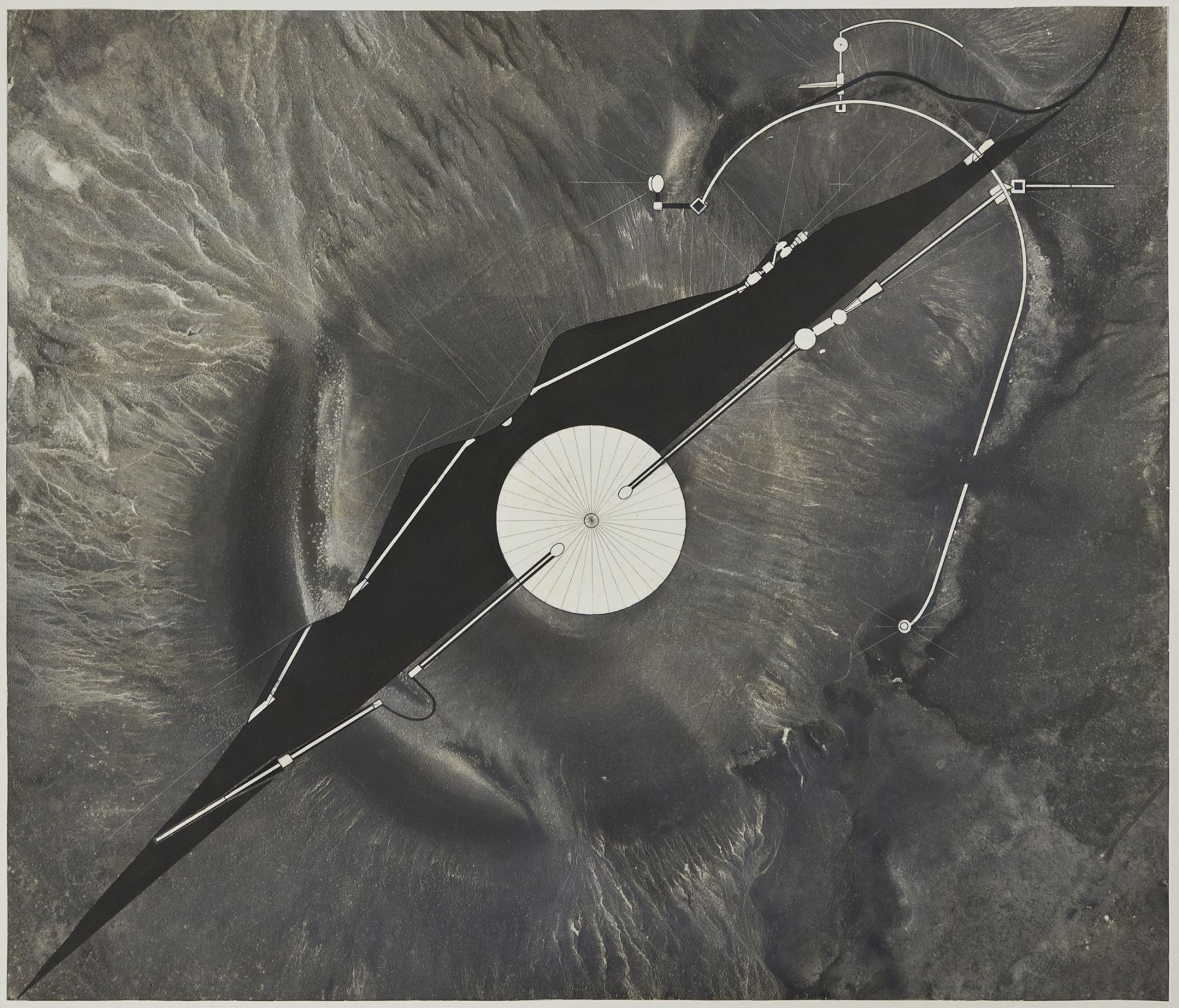 James Turrell, Site Plan with Elevation (Roen Crater)