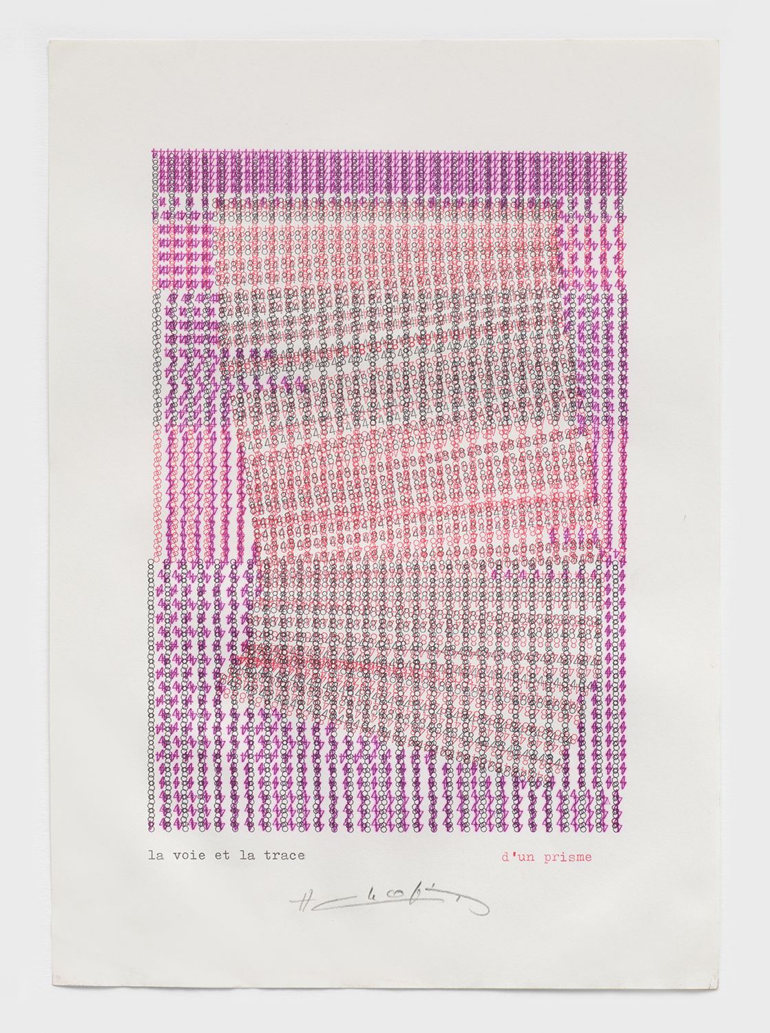 Henri Chopin, La voie et la trace - d'un prisme, 1984
