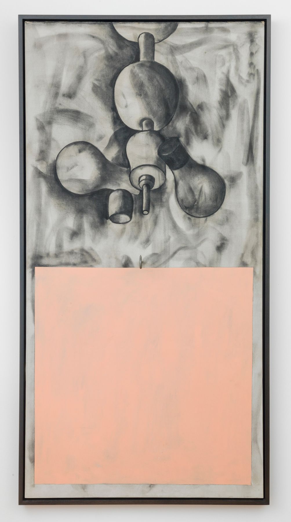 Bedroom Lite over the Flesh Square, 1965, Oil, graphite and metal on canvas